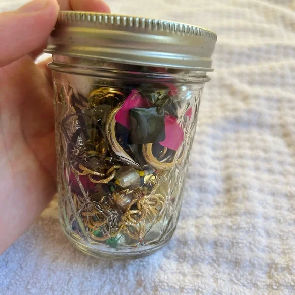 Vintage Style Mystery Jewelry Grab Bag Jar – Earrings, Charms, and Beads Mix - Picture 3 of 5